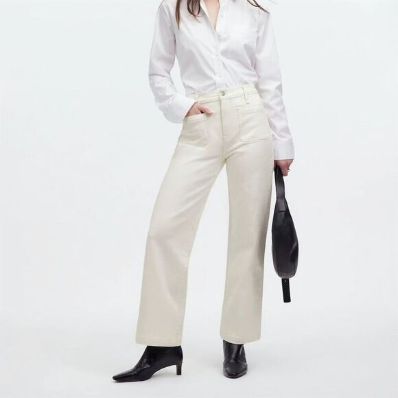 Madewell Pants - Madewell The Perfect Vintage Wide Leg Women Jean Size 32 Ivory